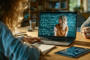 Online Math Tutoring Session Couple, a Photo by Pixeness Studio