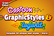 Cartoon Graphic Styles and Logo Kit, a Layer Style Add-On by Vectricity Designs (Thumbnail 1 of 10)
