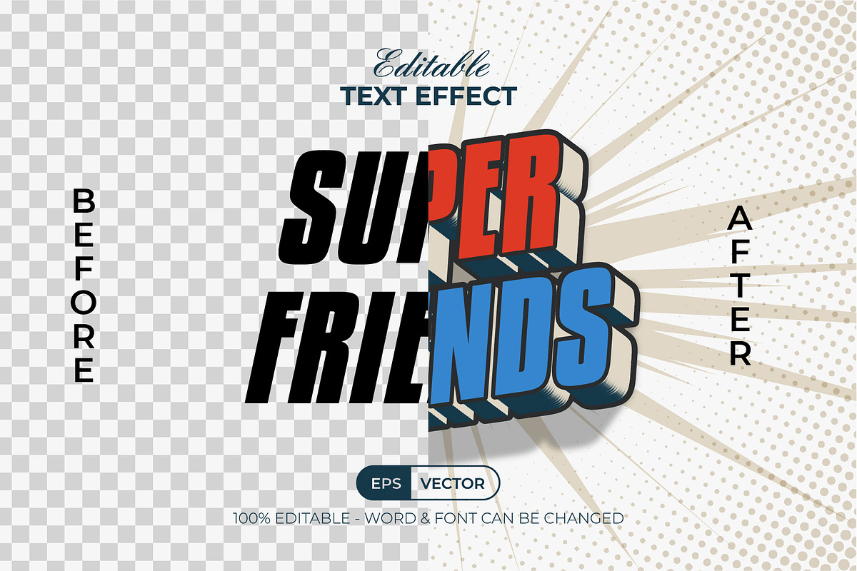 Super Friend Text Effect Comic Style, a Layer Style Add-On by Mockmenot (Photo 2 of 2)