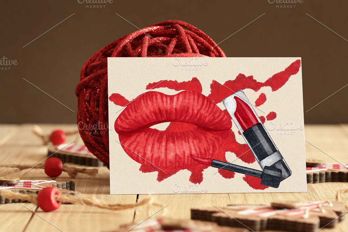 Make Up Watercolor Set, an Object Illustration by BarvArt (Photo 12 of 13)
