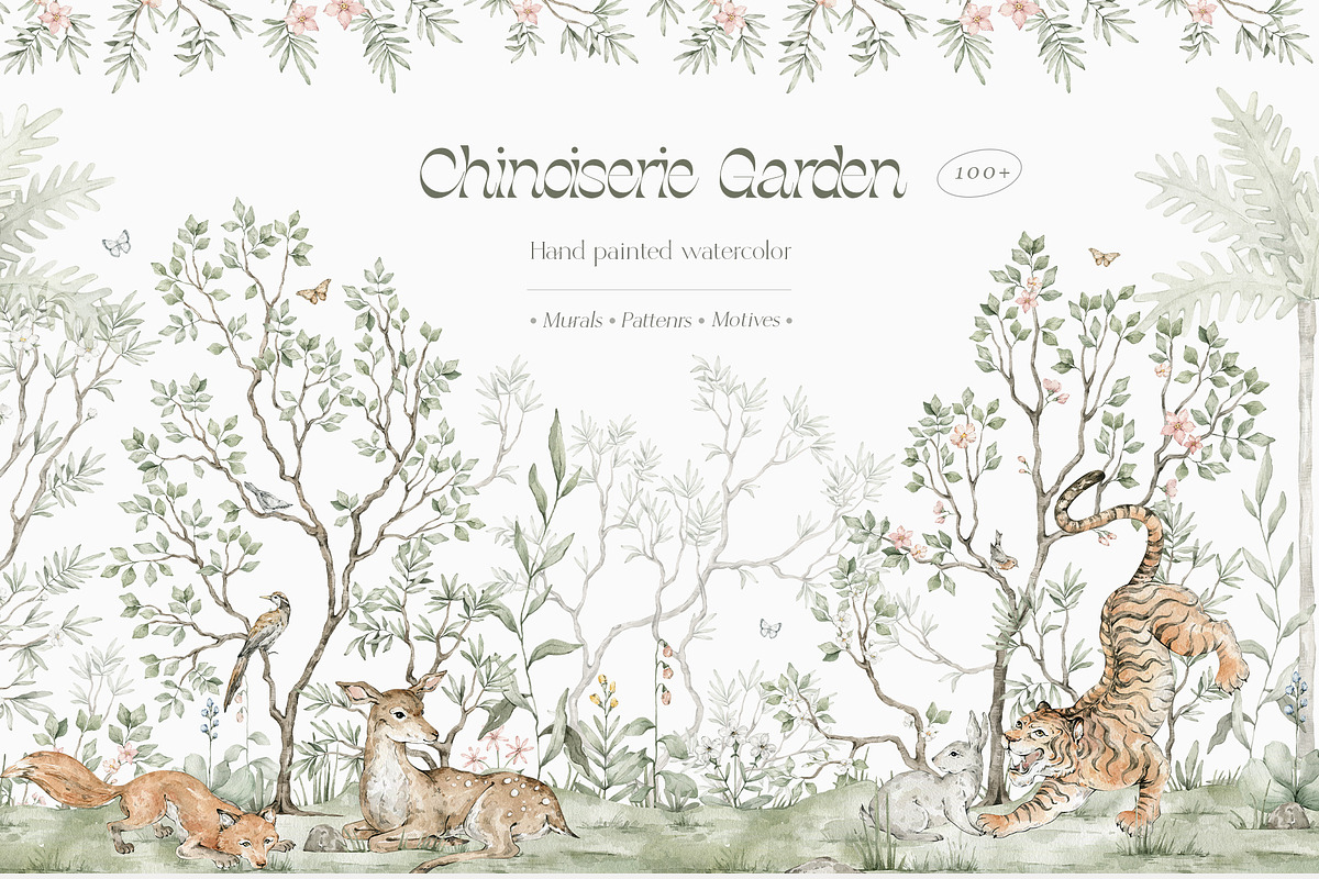 Chinoiserie Watercolor Wild Nature, a Decorative Illustration by Kreker Kate (Photo 1 of 12)