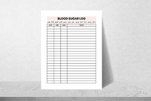 Blood Sugar Log, Blood Sugar Journal