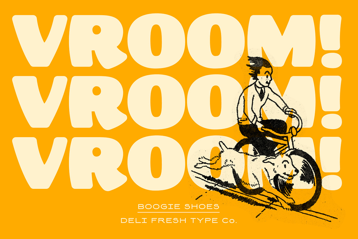 Boogie Shoes: A Retro Poster Font, a Sans Serif Font by DeliFreshTypeCo. (Photo 4 of 5)