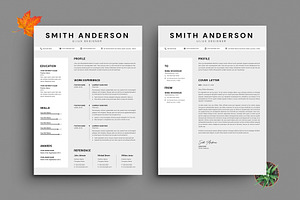 Modern Resume Cover Letter Template, a Resume Template by PixelStudio
