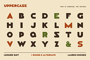 Leisure Suit | 70s Retro Font, a Sans Serif Font by Lauren Hodges (Thumbnail 9 of 13)