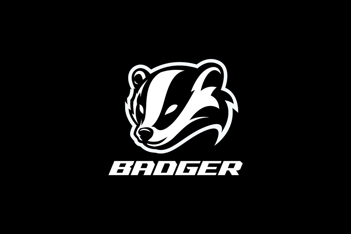Bold Black White Badger Head Logo, a Branding & Logo Template by Signatoro (Photo 1 of 3)