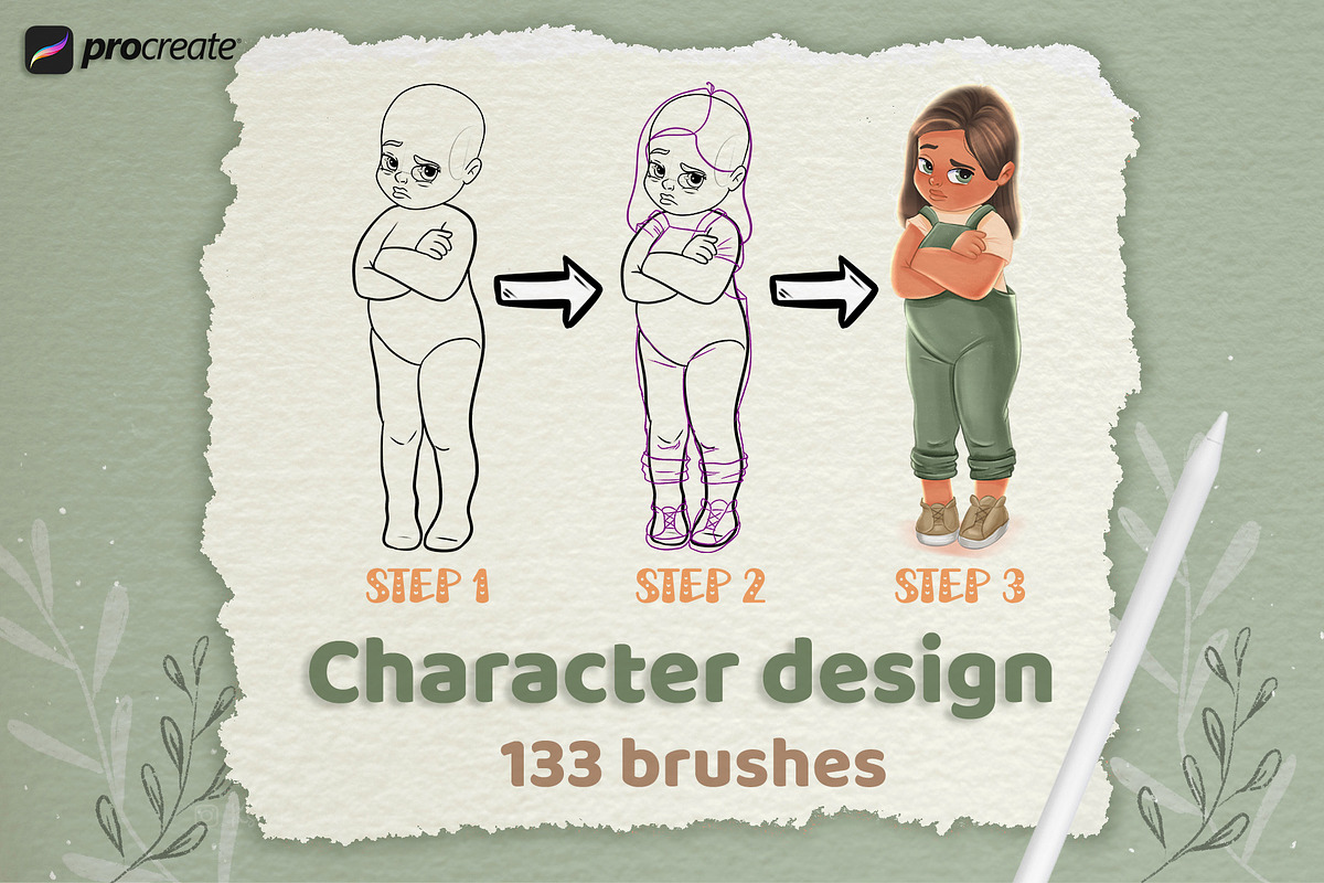 Procreate Character Design, a Brush Add-On by KsTumanova (Photo 2 of 6)