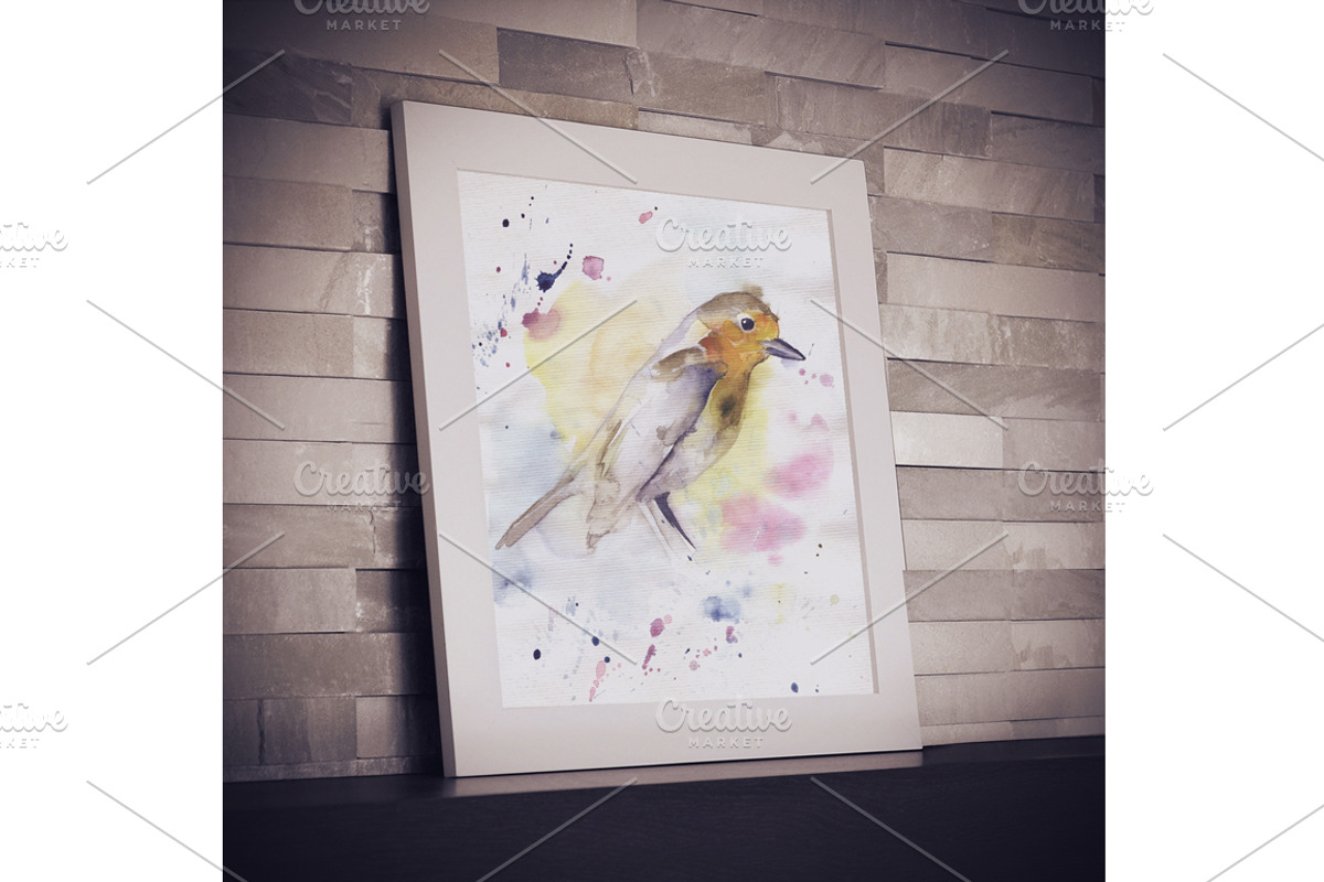 Watercolor illustration with bird, an Animal Illustration by Vavavka (Photo 4 of 5)