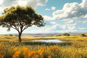 African savannah on a sunny day, a Nature Photo by AlyaAnd
