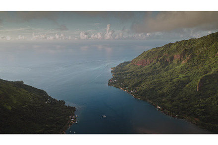 Aerial view of Moorea's Opunohu bay, a Nature Photo by Goinyk