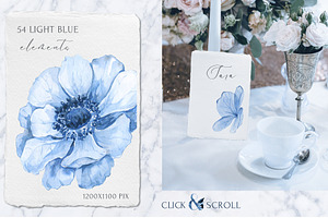 Twilight Garden Blue Watercolor Set