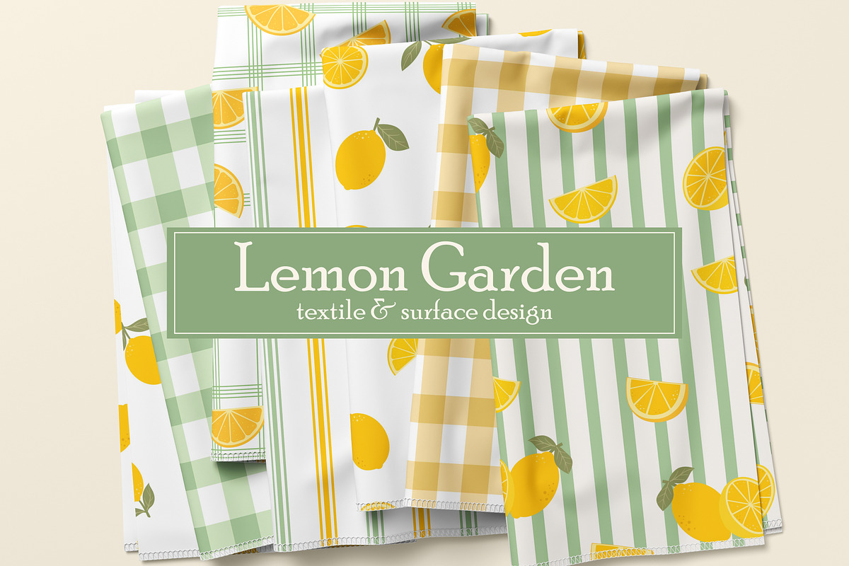 Lemon Garden Seamless Patterns, a Pattern Graphic by EltaMaxArt (Photo 1 of 6)