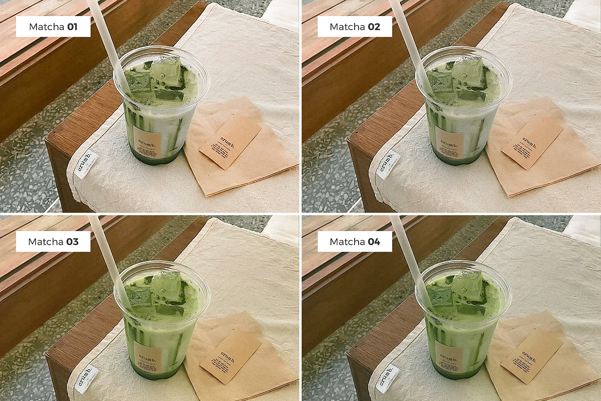 4 Lightroom Presets MATCHA, an Action Add-On by Graace Studio (Photo 4 of 8)