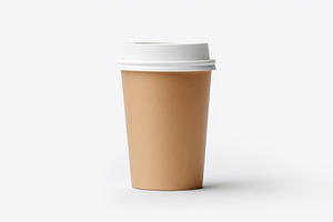 Disposable Coffee Cup on White Background, an Abstract Photo by Natalia Klenova's Shop