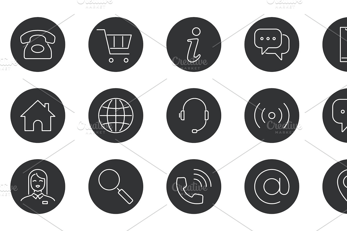 Business Card Icons, an Outline Icon by Oleksii (Photo 3 of 6)