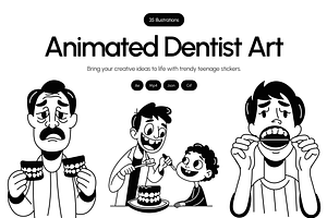 Animated Dentist Drawing, a Healthcare Illustration by Vectors Market