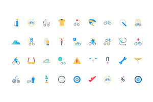 Bicycle bike parts gear cyclist icon, an Object Illustration by Lemberg Vector