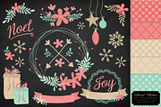 Mint & Coral Christmas Clipart Set, an Illustration by Amanda Ilkov (Thumbnail 2 of 5)