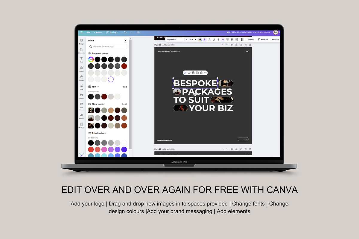 CANVA Bold Editorial Instagram Posts, a Social Media Template by thebusinessoutfit (Photo 14 of 19)