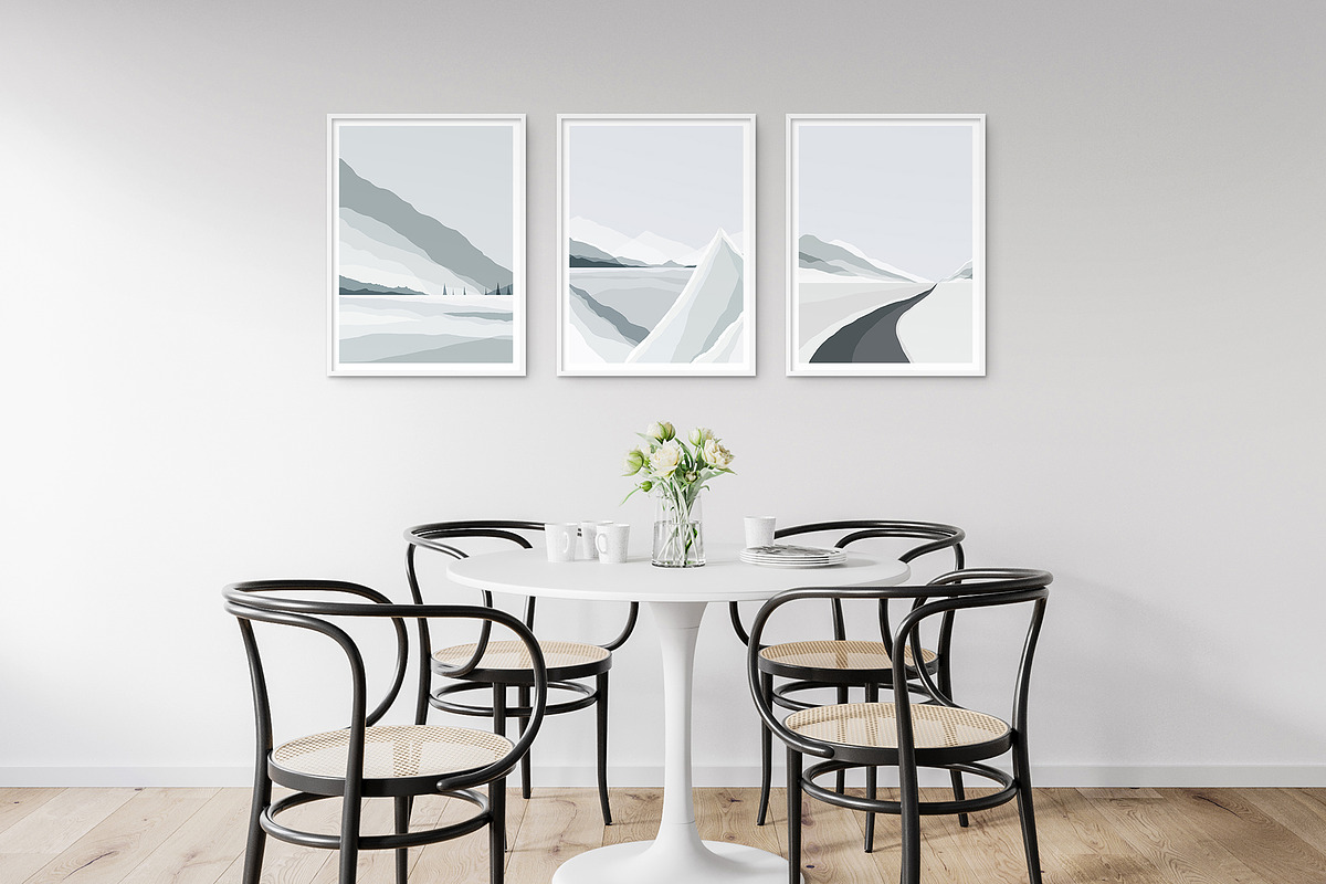Set  of 3 Abstract Winter Prints., a Background Graphic by ElenKoss (Photo 3 of 8)