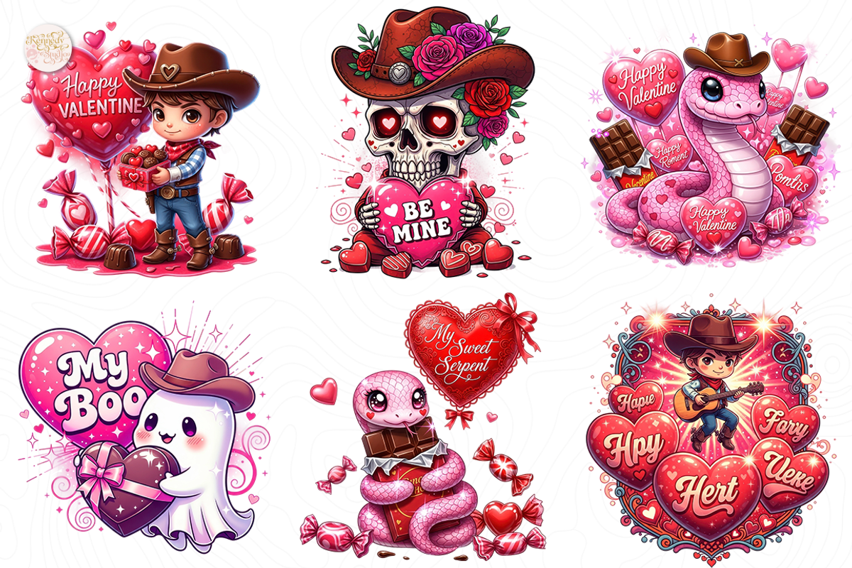 Howdy Valentine PNG Clipart Mini, an Object Illustration by KennedyStudio (Photo 3 of 5)