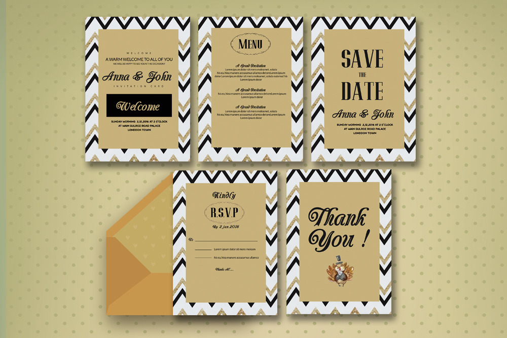 5 Pages Wedding Invitation Card by Business Flyers  Creative Market
