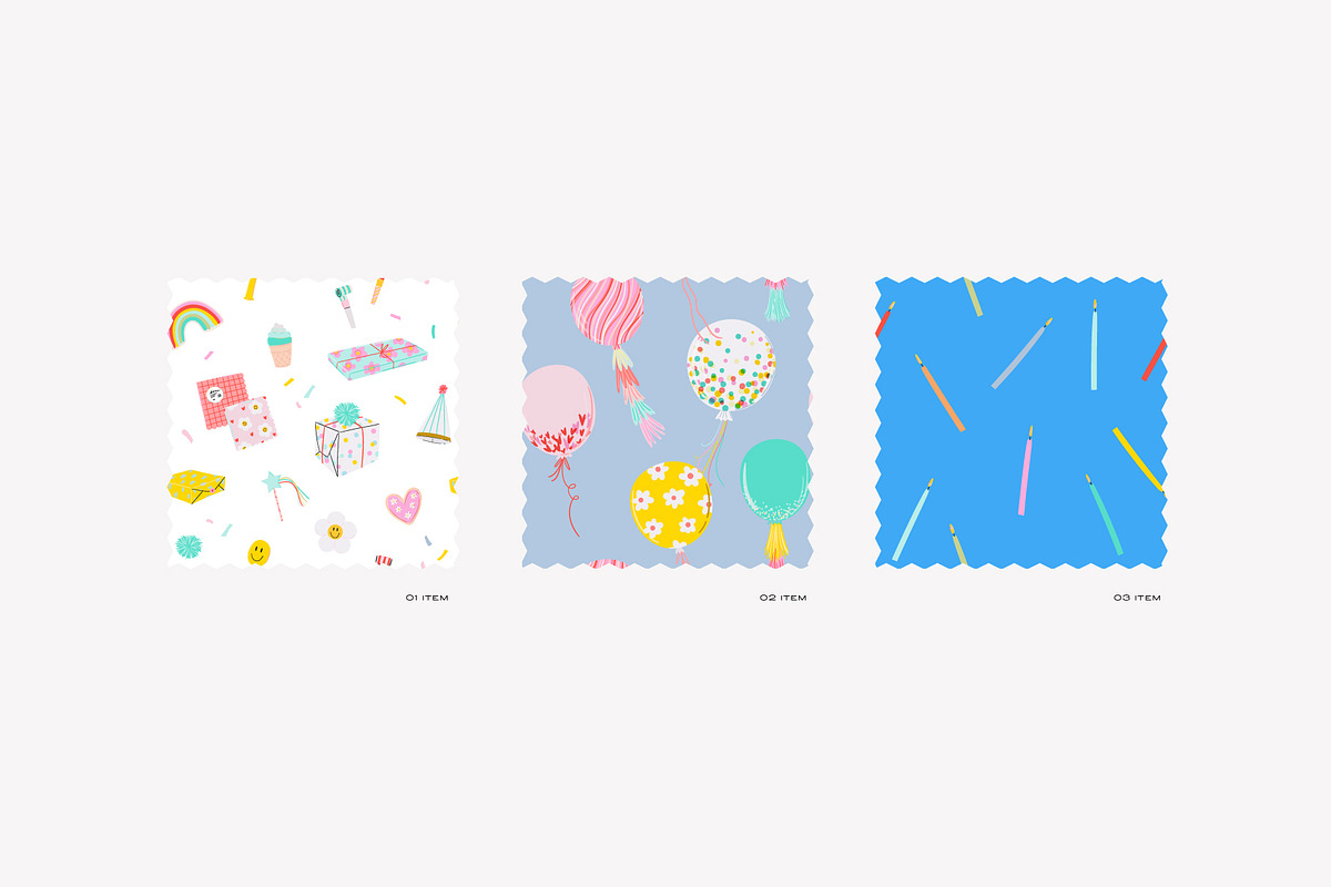 Party Clipart, Cards & Patterns, a Decorative Illustration by Ruslana Lubenets (Photo 17 of 22)