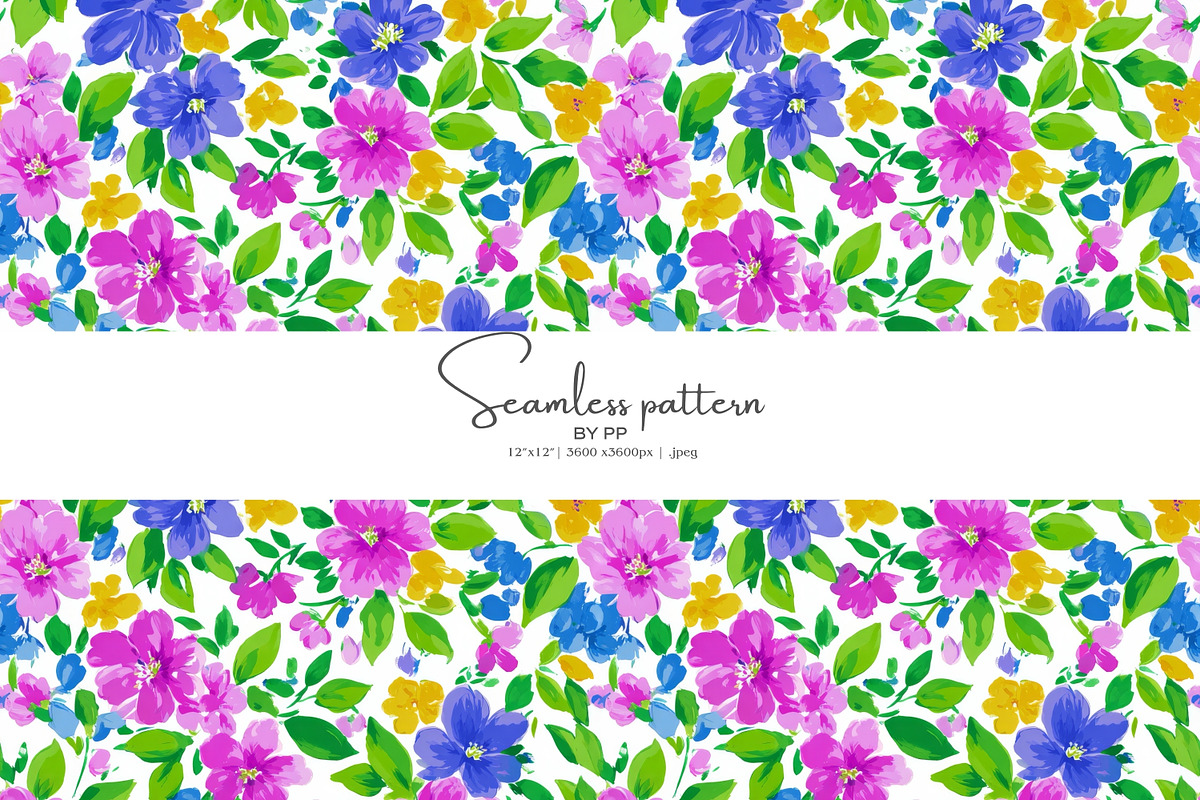 Vibrant floral seamless pattern jpeg, a Pattern Graphic by Pink Studio Art (Photo 1 of 5)