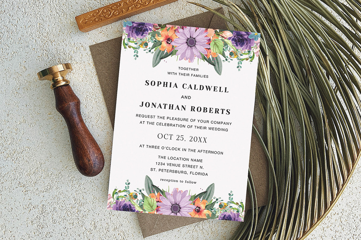 Rustic Floral Garden Wedding, an Invitation Template by Creativetacos (Photo 1 of 3)