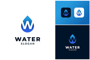 Letter W Water Drop Logo, a Branding & Logo Template by ika trisiana