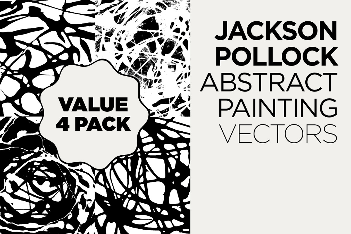 Abstract Drip Painting Vector 4 PACK, a Pattern Graphic by Scribbles & Snippets (Photo 2 of 2)