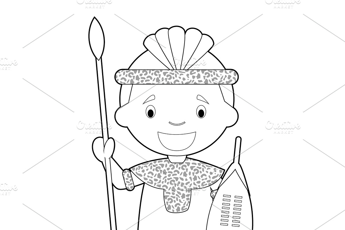 125x Kids of the World for Coloring, an Education Illustration by asantosg (Photo 20 of 23)