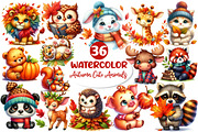 Autumn Cute Animals Clipart, an Illustration by Dream Creation (Thumbnail 1 of 4)