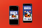 Blue Holiday Sale Flyer Set, a Flyer Template by graphicook (Thumbnail 3 of 3)