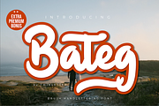 Bateg, a Script Font by twinstd (Thumbnail 1 of 9)