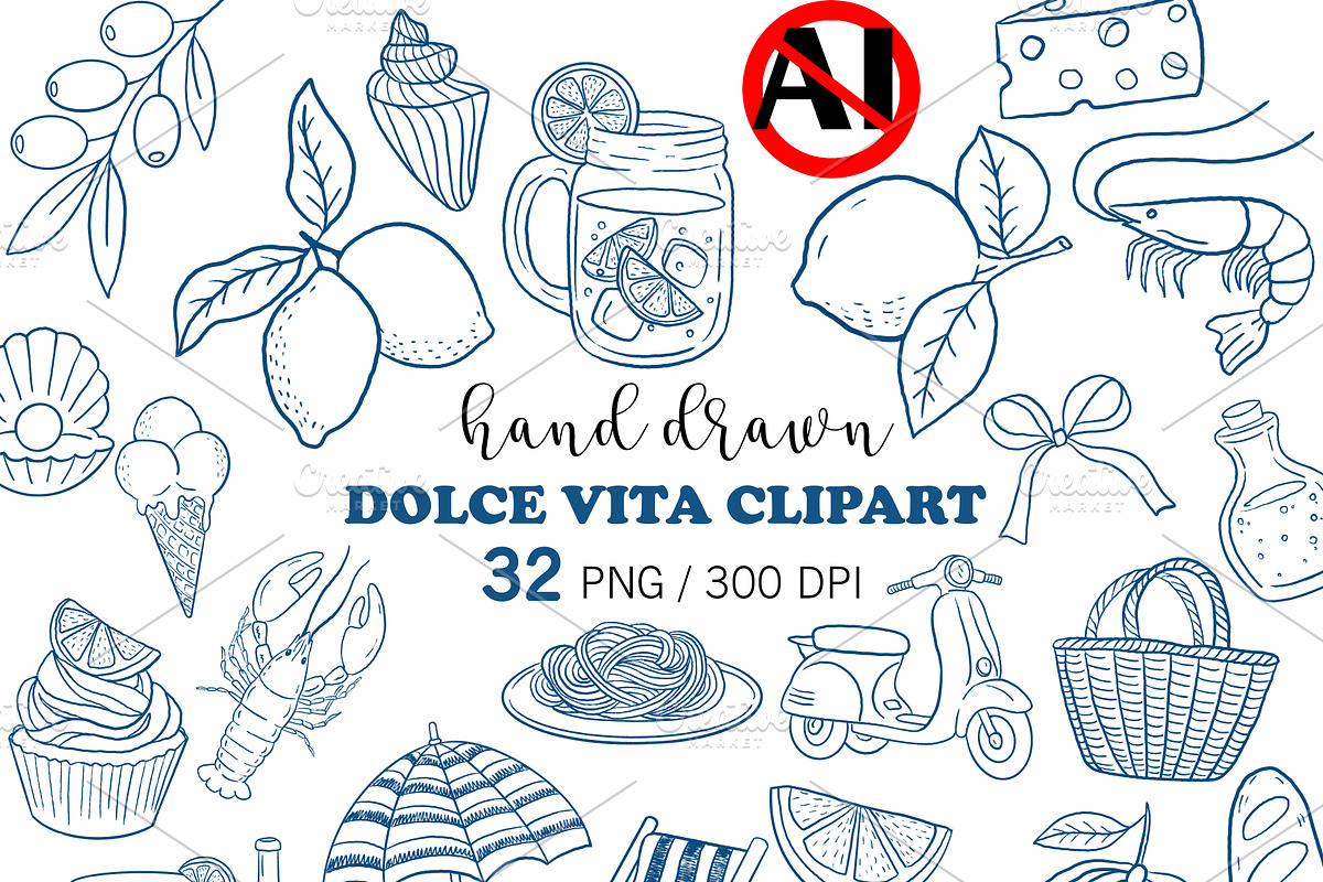 La Dolce Vita Italian Summer Clipart, a Food Illustration by PatternPalette (Photo 1 of 8)