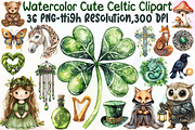 Watercolor Cute Celtic Clipart Bundl, an Illustration by Sublimation Artist (Thumbnail 1 of 6)