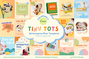 Kids Theme Instagram Post Templates, a Social Media Template by Hell Yeah Designs