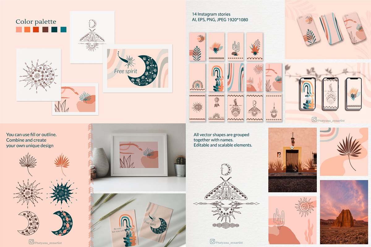 Summer Feminine linear Bundle, an Object Graphic by Tatyana_Zenartist (Photo 9 of 13)