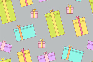 Seamless Patterns Of Gift Boxes