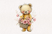 Whimsical Spring Teddy Bear Clipart, an Illustration by CreationArt (Thumbnail 8 of 10)