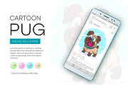 Cute cartoon pug, Tshirt, PNG., an Animal Illustration by KENO Mascots (Thumbnail 4 of 6)