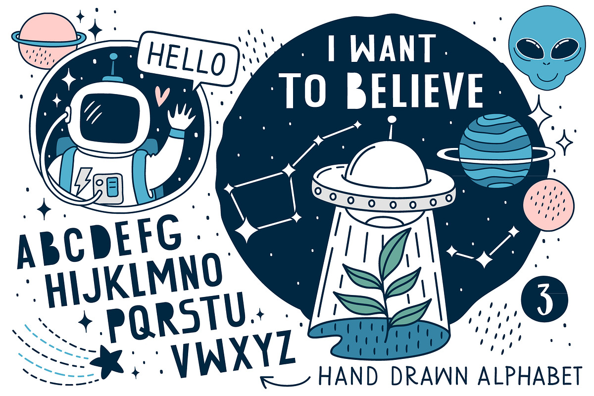 Space illustrations & patterns, an Illustration by Nastya Tkachova (Photo 5 of 9)