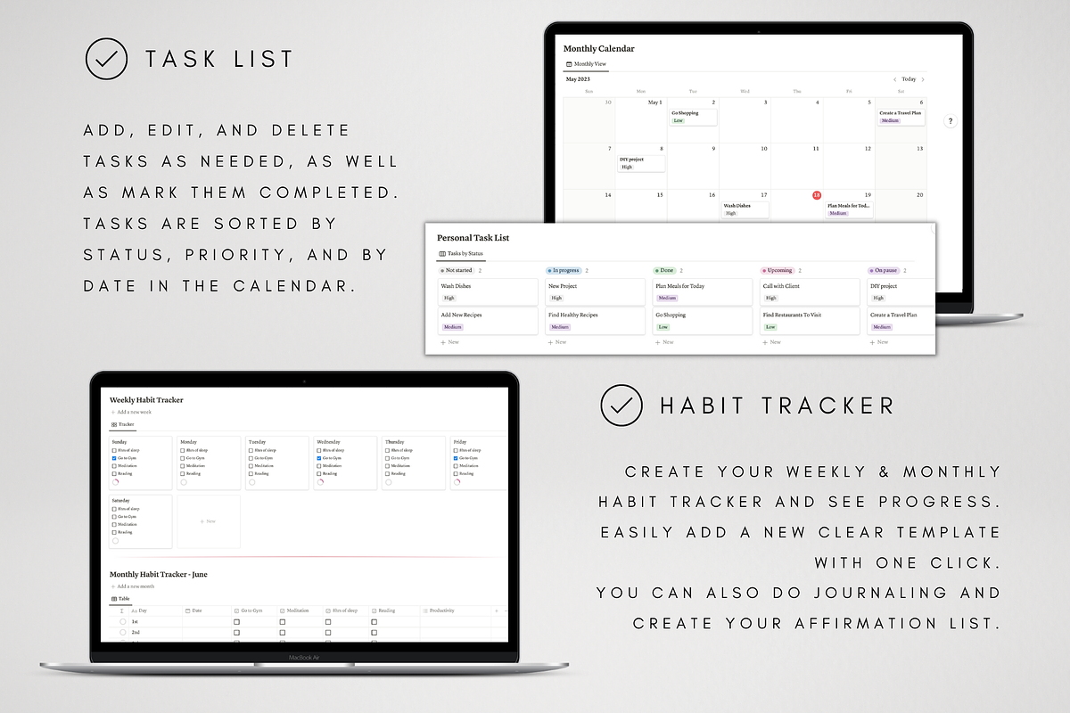 Productivity Template for Notion, a Templates & Theme by BRANDcontent (Photo 3 of 8)