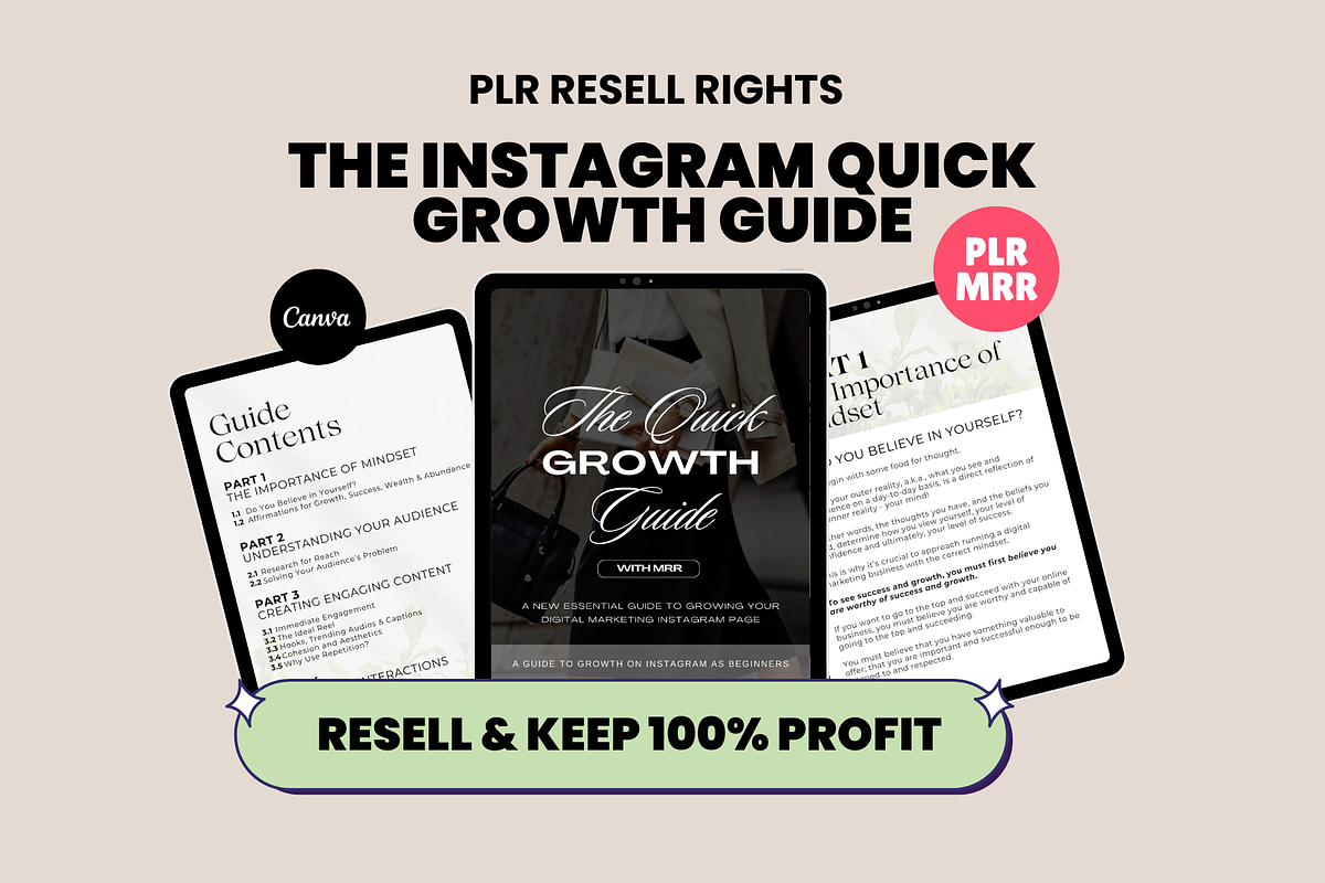 Faceless IG Quick Growth Guide MRR, a Marketing Template by Design By Hira (Photo 1 of 10)