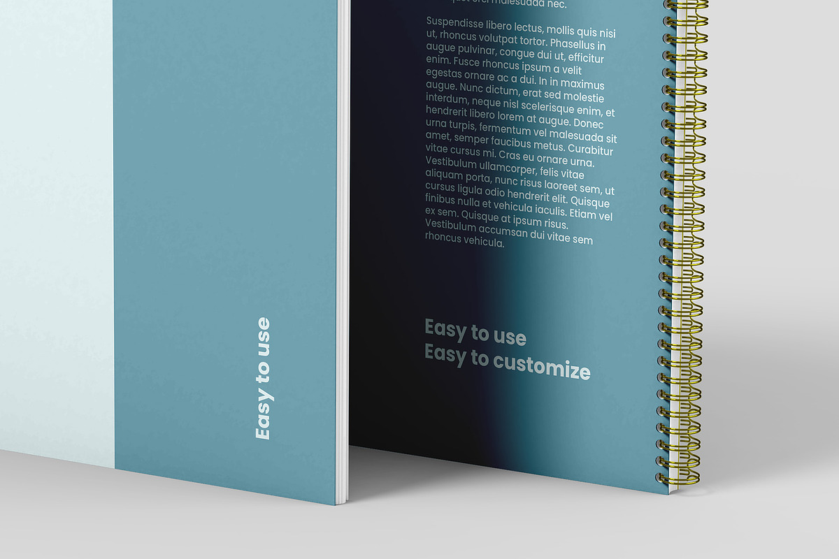 US Letter Spiral Notebook Mockup, a Books & Magazine Mockup by Illusiongraphic (Photo 24 of 32)