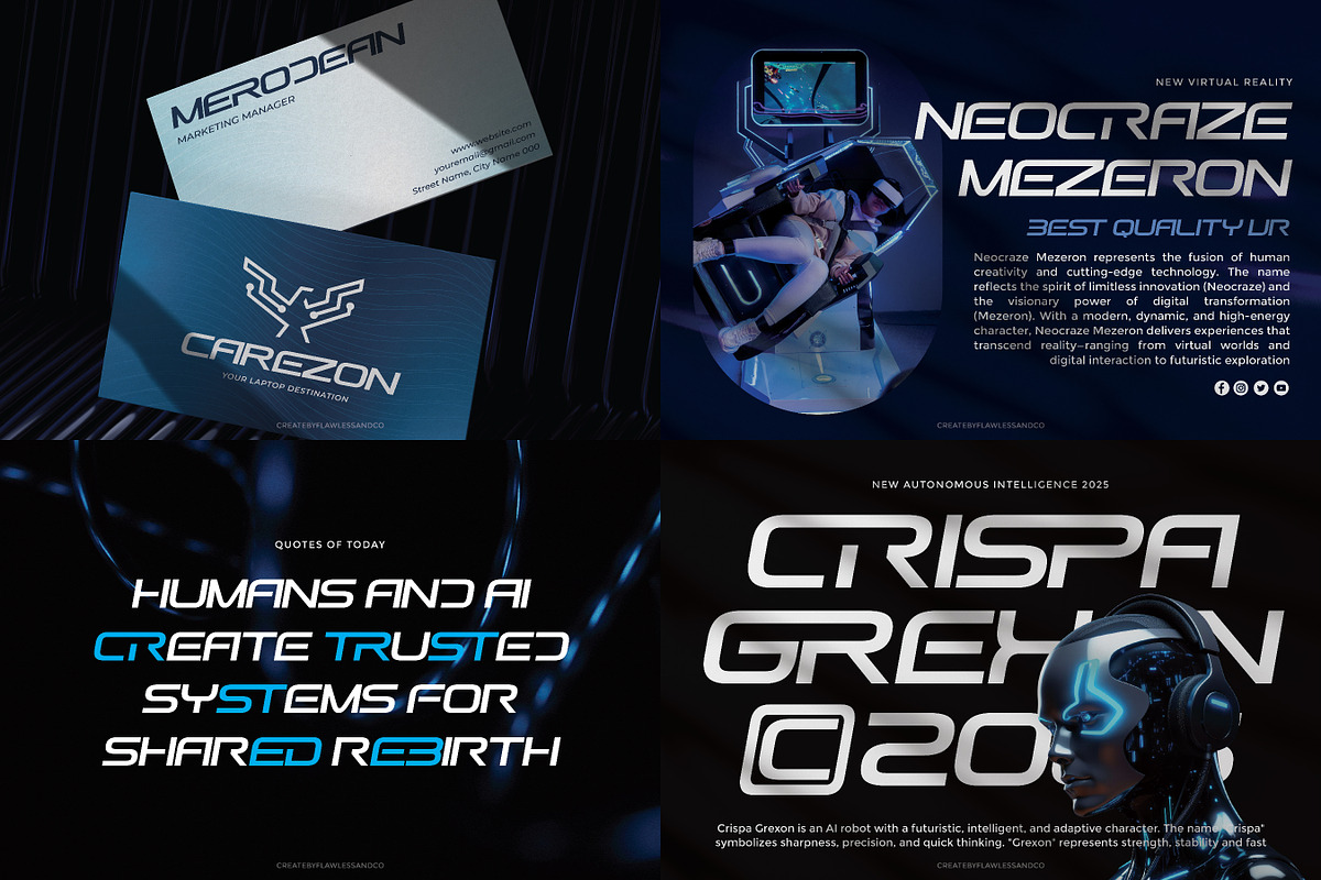 Futuristic & Sport Font Bundle, a Sans Serif Font by Flawless And Co (Photo 2 of 11)