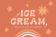 Ice Cream Groovy Font, a Sans Serif Font by AnkaDrozd (Thumbnail 1 of 8)