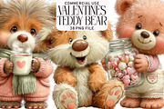 Valentines Teddy Bear Clipart, an Illustration by Daily.Designs (Thumbnail 1 of 5)