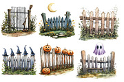 Watercolor Halloween Fence Clipart, an Illustration by Designworld (Thumbnail 3 of 6)